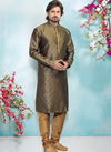 Gray Colour Designer Fancy Party And Function Wear Traditional Jaquard Silk Brocade Kurta Pajama Redymade Collection 1031-8355